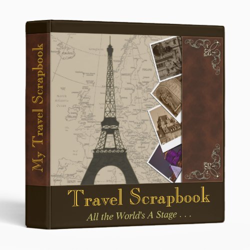 Fancy 1 Inch Binder Travel Scrapbook Organizer