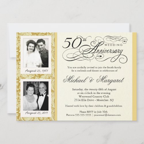 Fancy 50th Anniversary Invitations - Your Photos