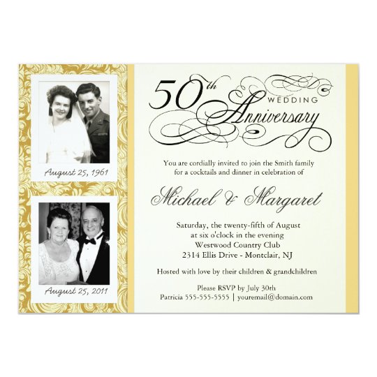fancy 50th anniversary invitations