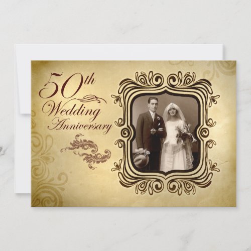 fancy 50th wedding anniversary invitations