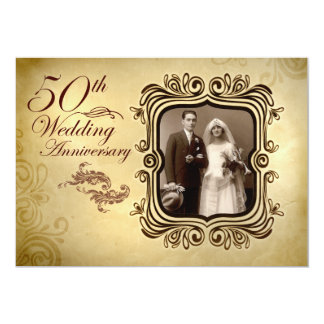 fancy 50th wedding anniversary invitations