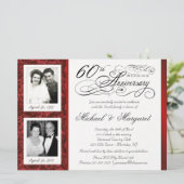 Fancy 60th Anniversary Invitations - Then & Now (Standing Front)
