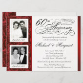Fancy 60th Anniversary Invitations - Then & Now (Front/Back)