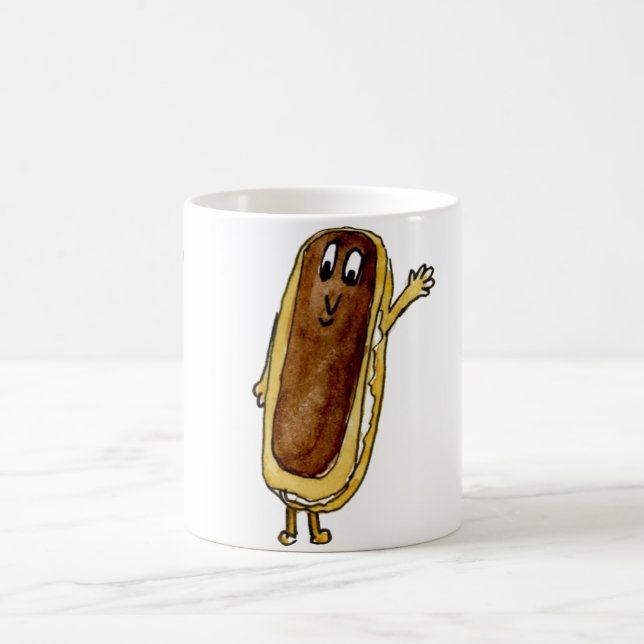Fancy a Cake Funny Chocolate Eclair Quirky Art Coffee Mug (Center)