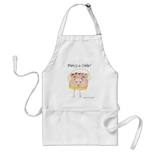 Fancy a Cake Funny Quirky Strawberry Cheesecake Adult Apron