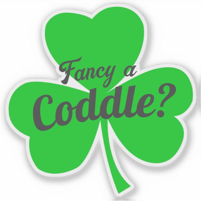 Fancy A Coddle Irish Food Joke Sticker (Front)