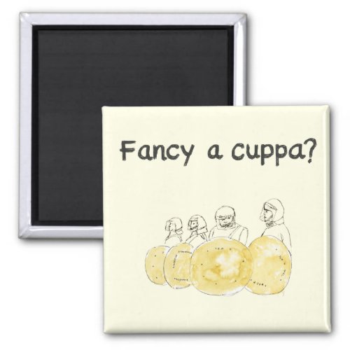 Fancy a cuppa Funny buscuit police fridge magnet