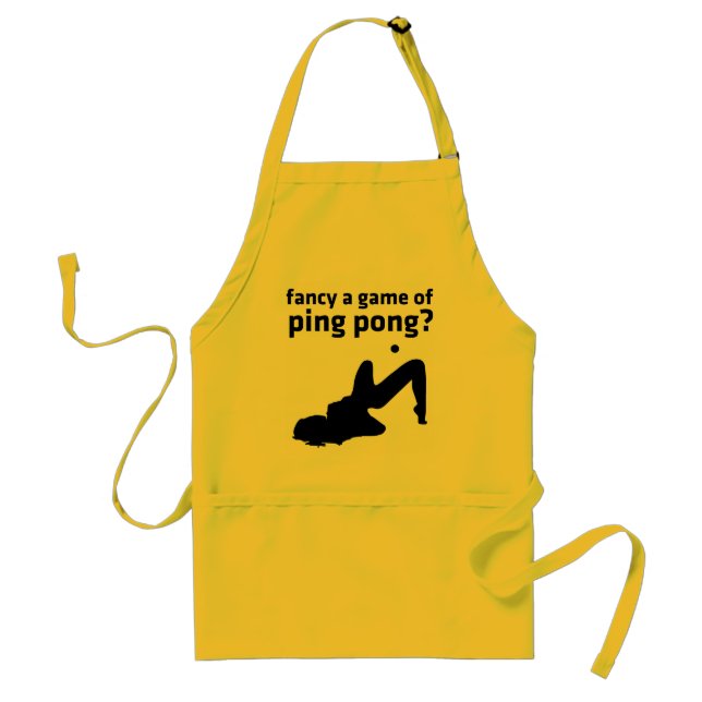 fancy a game of ping pong? adult apron (Front)