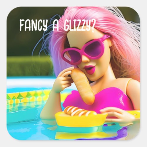 Fancy a Glizzy Square Sticker