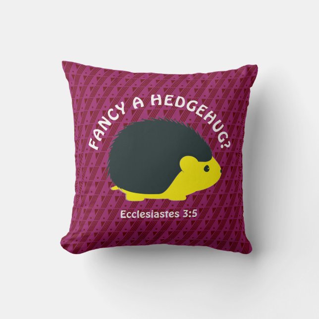 FANCY A HEDGEHUG Hedgehog Throw Pillow (Front)