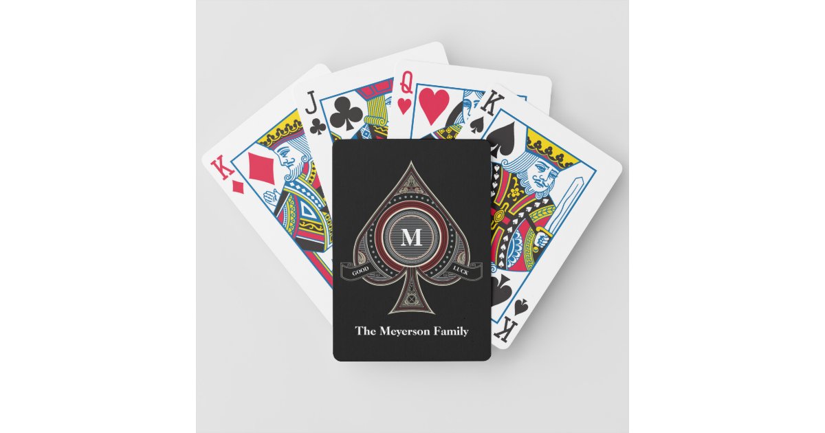 Fancy Ace of Spades Personalized Bicycle Playing Cards