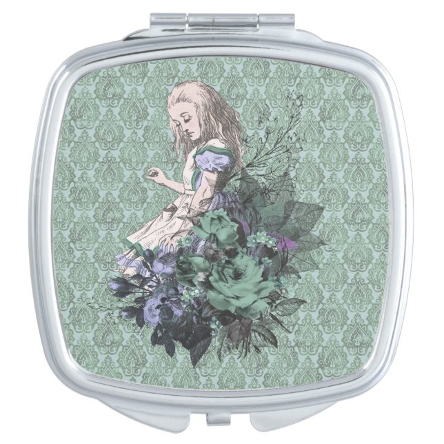 Fancy Alice Wonderland Aqua Tint Compact Mirror (Front)