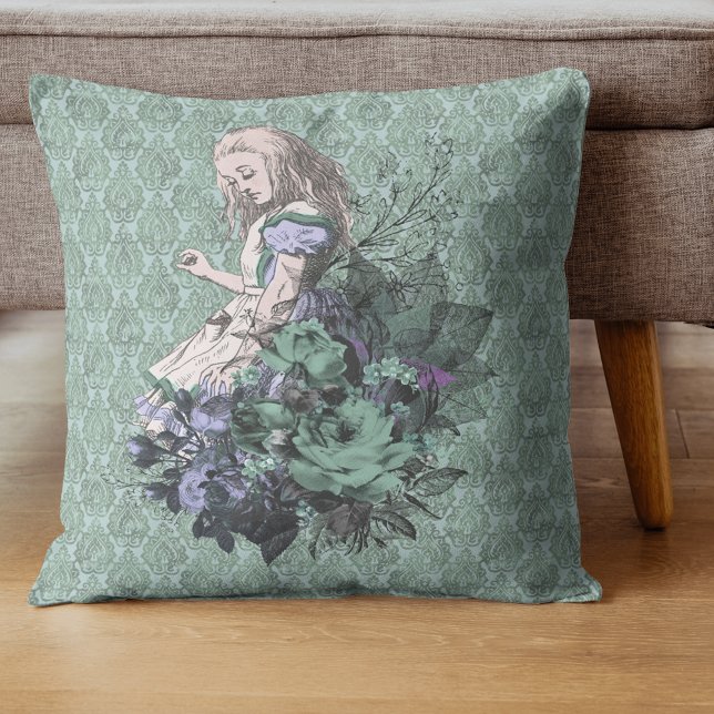 Fancy Alice Wonderland Aqua Tint Throw Pillow (Creator Uploaded)