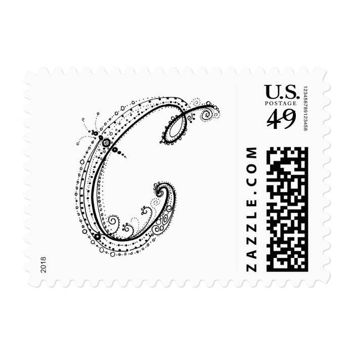 Fancy Alphabet™ Letter C Postage Stamp