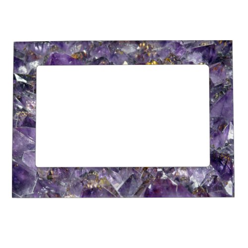 Fancy Amethyst Crystals Magnetic Picture Frame