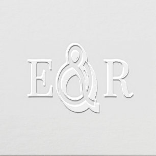 Fancy Ampersand #2 Couple Wedding 2 Initial Monogm Embosser