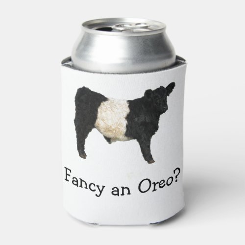 Fancy an Oreo Belted Galloway Cattle Beltie Steer Can Cooler