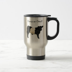 Fancy an Oreo? Belted Galloway Cow Beltie Steer Travel Mug