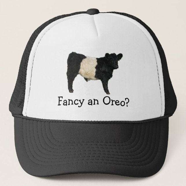 Fancy an Oreo? Belted Galloway Cow Trucker Hat (Front)
