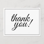 [ Thumbnail: Fancy and Luxurious "Thank You!" Postcard ]