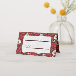 Fancy Anemones Flower Fall Wedding Place Card