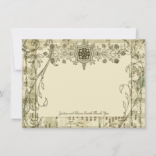 Fancy Antique Music Personalized Thank You Notes
