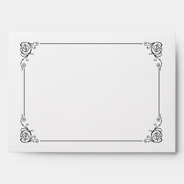 Fancy Art Deco Black & White Envelopes (Front)