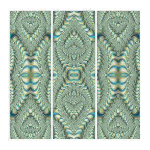Fancy Art Nouveau Fractal Pattern Triptych