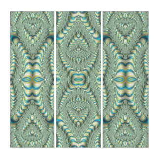 Fancy Art Nouveau Fractal Pattern Triptych
