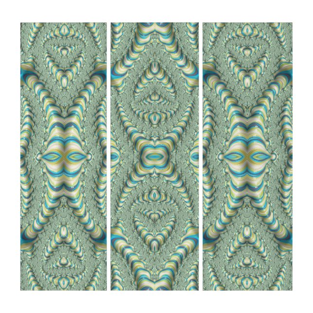 Fancy Art Nouveau Fractal Pattern Triptych (Front)