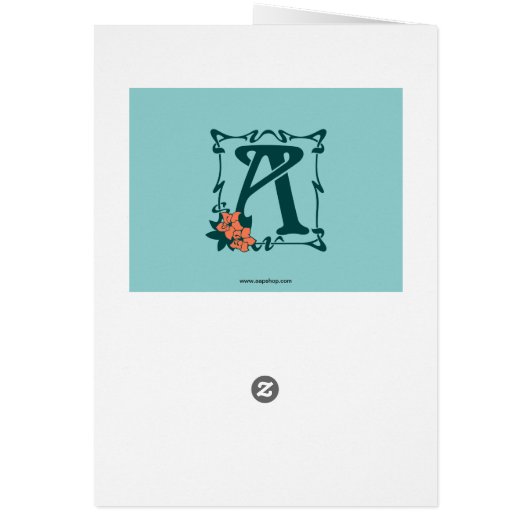 Fancy art nouveau letter A customizable template (Back)