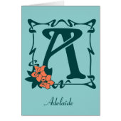 Fancy art nouveau letter A customizable template (Front)