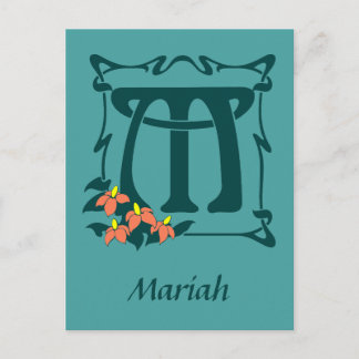Fancy art nouveau letter M Postcard