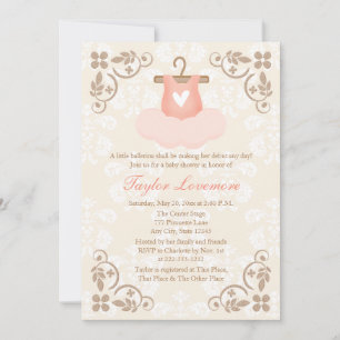 FANCY BALLERINA TUTU BABY SHOWER INVITATION