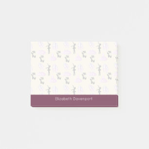 Fancy Ballet Pattern with Burgundy Border Post-it Notes