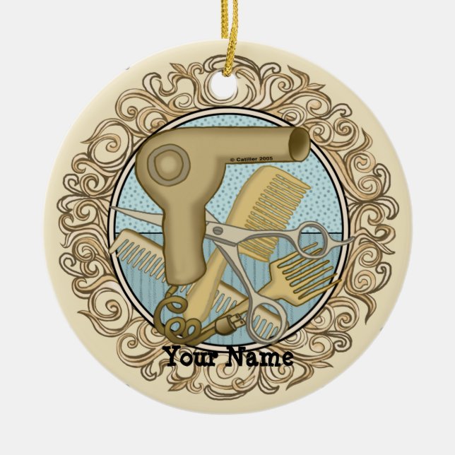 Fancy  Beautician  Ceramic Ornament (Front)