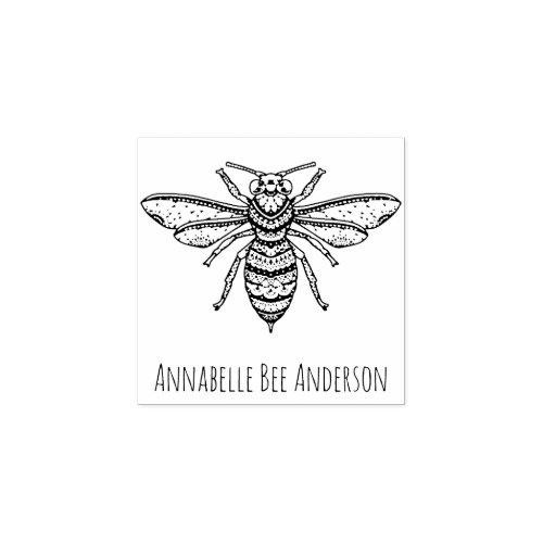 Fancy Bee Wood Art Stamp