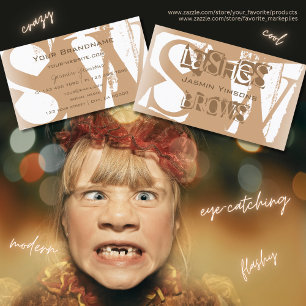 Fancy Beige and White Chic with Monogram Stylish Business Card