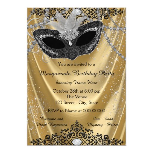 Masquerade Theme Invitation Card 7