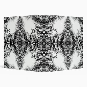Fancy Black and White Pattern 3 Ring Binder