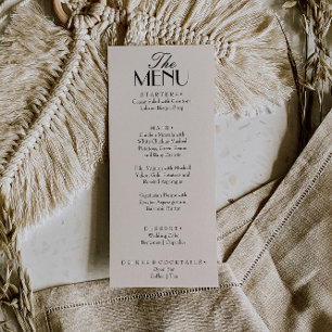 Fancy Black Cream Old Money Luxury Wedding Menu