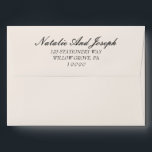 Fancy Black Cream Old Money Retro Wedding Envelope<br><div class="desc">A retro modern hand written bright colorful wedding envelope. Which features bold  bride and groom's names in black color. And  personalized return address. On cream color background. Which suits the whole old money luxury wedding suite.</div>