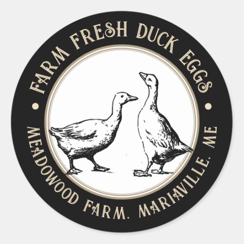 Fancy Black Egg Carton Label Duck or Goose Eggs