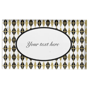 Fancy Black Gold Harlequin Customizable Place Card Holder