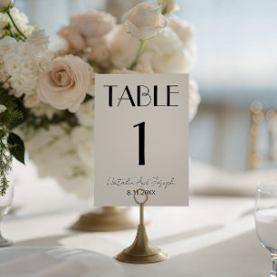 Fancy Black Ivory Old Money Wedding Table Number