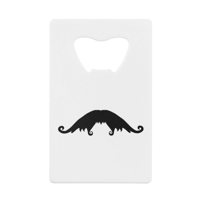 Fancy Black Mustache Credit Card Bottle Opener (Front)