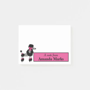 Fancy Black Poodle Personalized Post-it Notes
