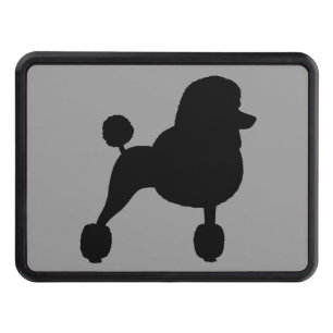Fancy Black Standard Poodle Dog Silhouette Trailer Hitch Cover