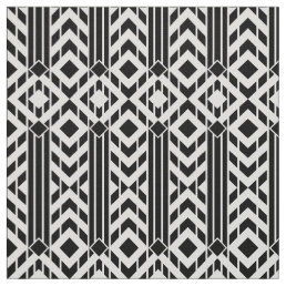 Fancy Black &amp; White Chevron Stripes Geometric Fabric