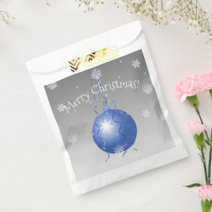Fancy Blue Christmas Ornament Favor Bags